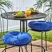 Greendale Home Fashions 15-Inch Round Indoor/Outdoor Bistro Chair Cushion, Marine Blue, Set of 2
