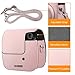 Fintie Protective Case Compatible with Polaroid PIC-300 / Fujifilm Instax Mini 7s Instant Film Camera - Premium Vegan Leather Bag Cover with Removable Strap, Rose Gold
