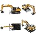 Fistone RC Excavator 11CH 2.4G Alloy Bulldozer Crawler Truck Wireless Backhoe Digger Games Toy Electronic Remote Controlled Vehicle Demo with Lights and Sound Engineering Machinery Car Model