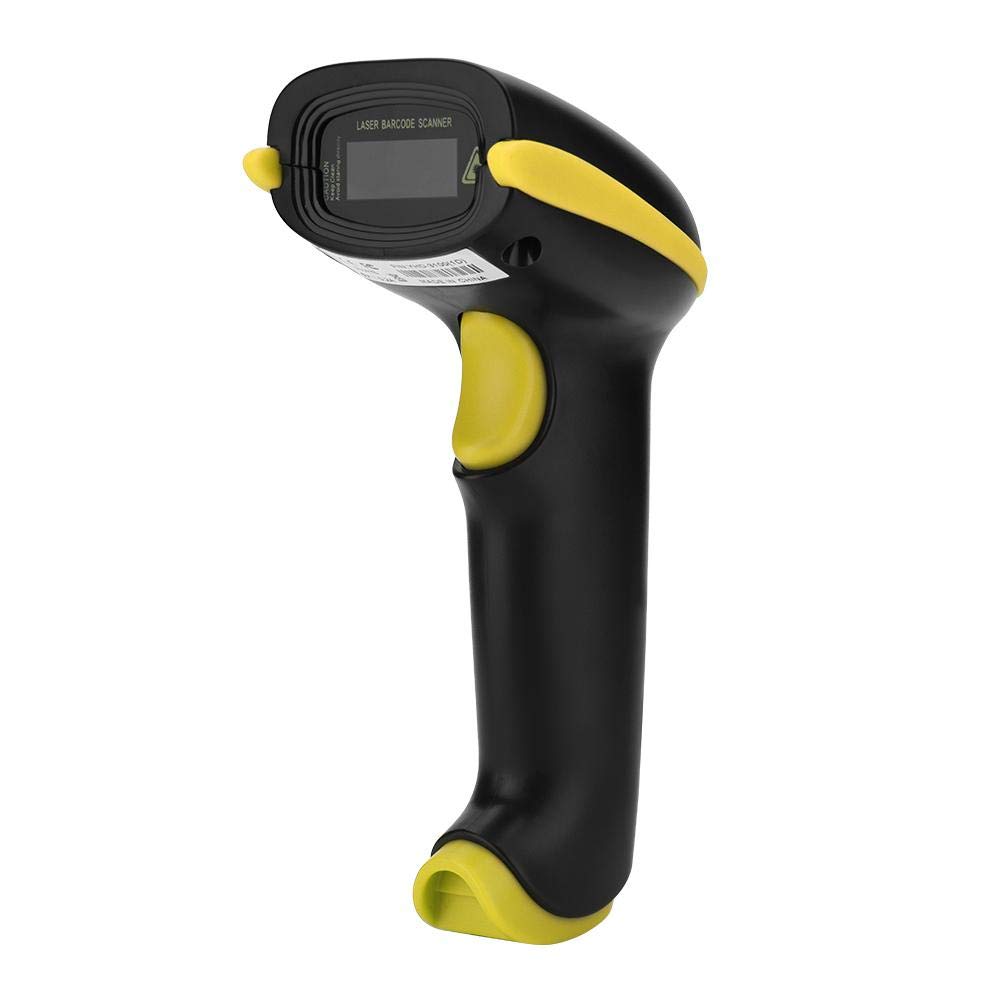 Wireless Barcode Scanner, Bewinner 2-in-1 2.4GHz Wireless & USB Bar Code Scanner YHD-5100 Barcode Reader Compatible with for ios/Android (Yellow)