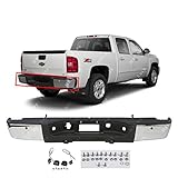 BUMPERS THAT DELIVER - Chrome, Steel Rear Step Bumper Assembly for 2007-2013 Chevy Silverado GMC Sierra 1500 w/Park 07-13, GM1103148