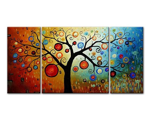 Santin Art-3 Piece Canvas Art Modern Art 100% Hand Painted Oil Paintings on Canvas Wall Art Deco Home Decoration (Stretched and Framed Art) Ready to Hang Jpc196