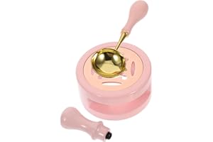 WRITWAA Wax Seal Warmer with Melting Stove and Spoon Reusable Sealing Wax Melter in Pink Compact Tabletop