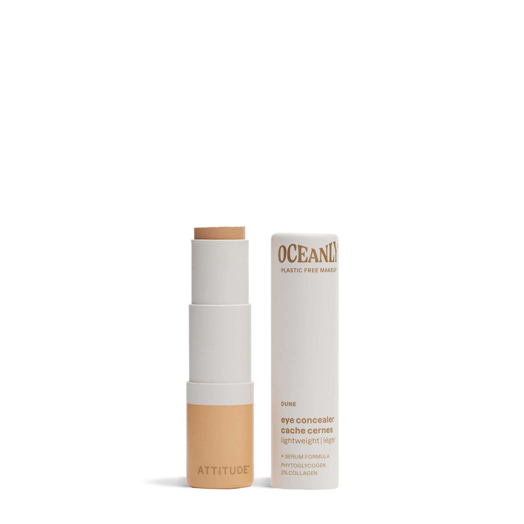 Photo 1 of ATTITUDE Oceanly Light Coverage Under Eye Concealer Stick, Titanium Dioxide-Free, EWG Verified, Plastic-Free, Vegan & Cruelty-free Makeup, Dune, 0.2 Ounces