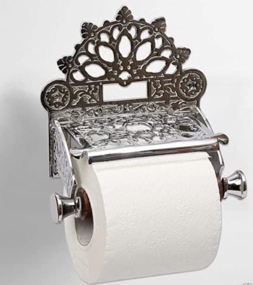 ACL Toilet Roll Holder Wall Mounted - Flap Style Toilet Paper Holder for Bathroom – Silver Toilet Roll Holder with Included Hardware