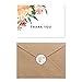 Nora's Nursery Modern Floral Blank Thank you Cards Bulk with Kraft Paper Envelopes and Stickers, Boxed Set of 40 4.5 x 6 Thank You Notes for Appreciation, Wedding and Bridal & Baby Shower,
