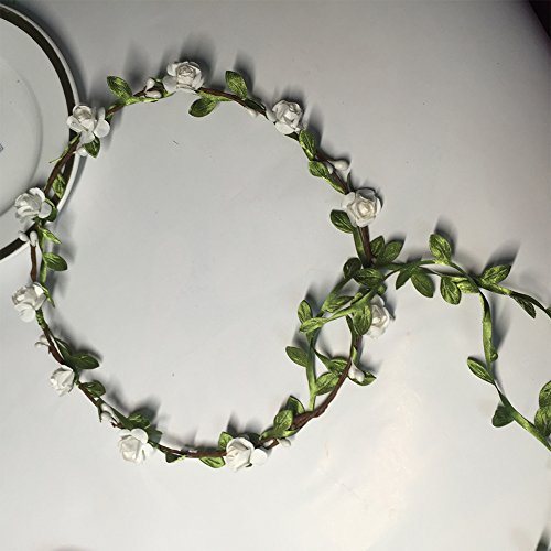 Freedi 10Pcs Women Flower Wreath Headband Boho Crown Tiaras Festival Wedding Beach Hair Wreath Party Decor Hairband - Thumbnail 3