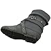 Womens Ankle Boots Slouch Knitted and Suede Cross Strap Buckles