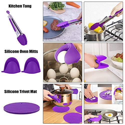 Instant Pot Accessories, Pressure Cooker Accessories Set for Instant Pot 5,6,8 Qt with Steamer Basket/Springform Pan/Egg Bites Mold/3 Magnetic Cheat Sheets/Egg Rack/Kitchen Tongs/Oven Mitts, 12pcs