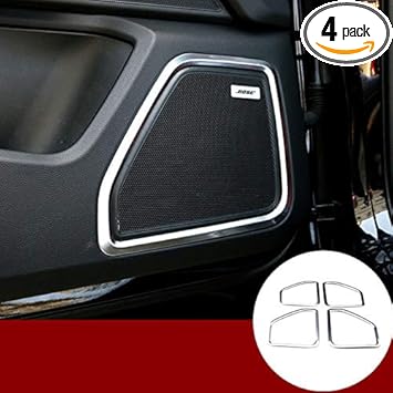 Silver Interior Car Door Speaker Trim Cover 4pcs For Porsche Macan 2014 2018