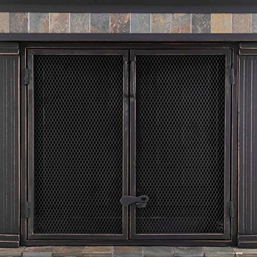 Outdoor Fireplace Brownston Steel Wood Burning Weather Resistant Fireplace with Log Grate and Fire Poker
