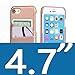 SOWOKO iPhone 8 Wallet Case, iPhone 7 Leather Card Case Ultra Slim Faux Leather Credit Card Slots ID Holder Shockproof Protective Cover for Apple iPhone 8 (2017) / iPhone 7 (2016) - Rose Gold