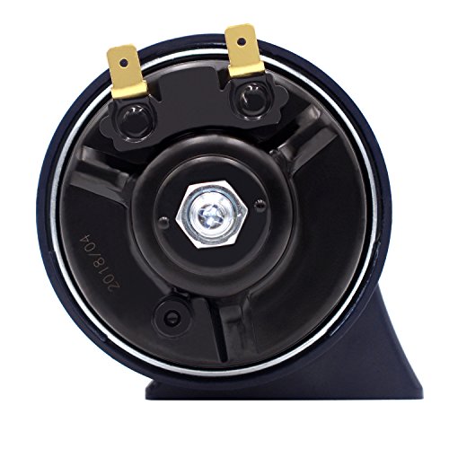 TURN RAISE Universal Motorcycle Scooter Electric Horns, 118dB Waterproof Round Loud Horn Speakers, Ideal for Motorcycles/ATV and 12 Volt Applications Vehicle, Motorcycle Series Black 12V Disc Horn - Thumbnail 2