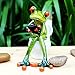 HAPTIME Frog Figurine Decor, A Frog Sitting on The Toilet Playing with his Phone, Frog Sculpture Statue, Creative Craft Resin, Great for Desk Bathroom Home Decoration (4.3 inch)