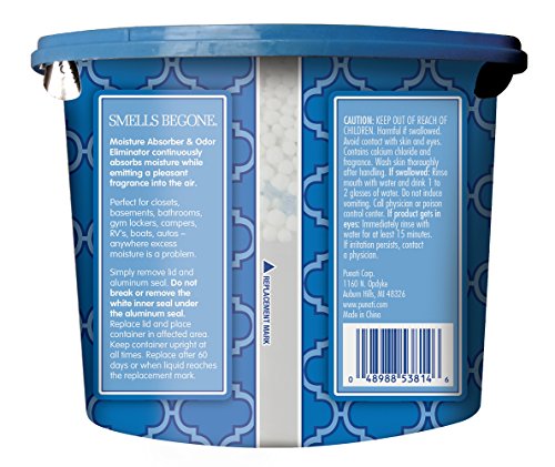 Smells Begone Odor Eliminator & Moisture Absorber - Absorbs Moisture in Closets, Basements, Boats, Cars, Gym Lockers, Pet Areas and Bathrooms - 14 Ounces (Fresh Linen)