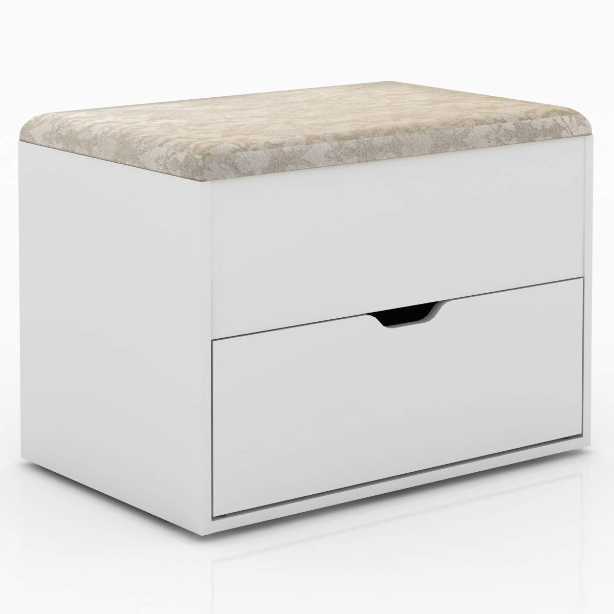 Tecno MobiliPouf Storage Cabinet And Shoe Rack, White, 68 X 45 X 49 cm