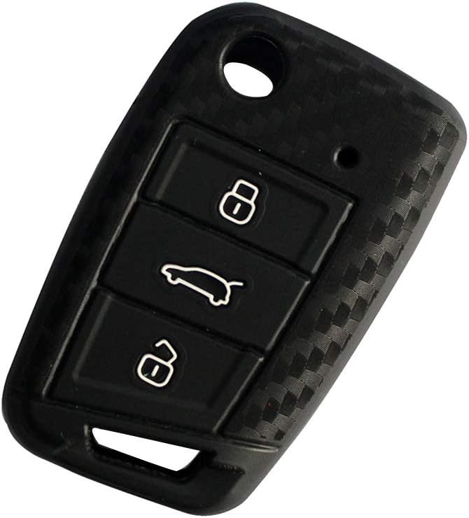Car Key Cover Case Carbon Fiber Pattern Soft Silicone for Volkswagen Golf 7 GTI GTD GTE MK7 Polo Skoda Octavia A7 Seat Leon Ibiza Touran Lingdu 3 Buttons Smart Key - Image 4