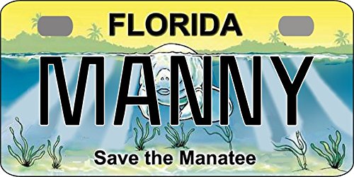 Personalized Florida Manatee Bicycle Replica License Plate with Any Name