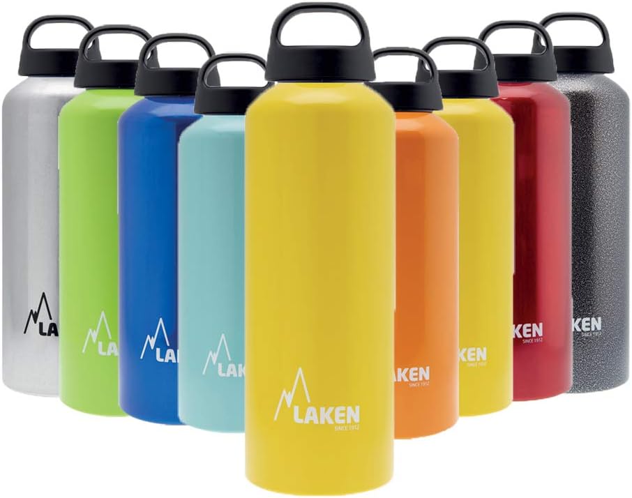 Laken Unisex - Adult Aluminium Yellow, BPA Aluminium Drinking Bottle Classic 0.6 Litre, PBA, 0.6 litres