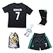 GamesDur 2016/2017 Real Madrid Cristiano Ronaldo #7 Away Purple Football Soccer Kids Jersey & Short & Sock & Soccer Bag Youth Sizes (13-14 Years)