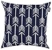 ACCENTHOME Printed Pillow Covers Set of 4 - Decorative Square Throw Pillow Cover, Indoor & Outdoor Cotton Cushion Cases, Geometric Design Navy Pillowcases for Home Sofa - Bed - Couch 18 x 18 Inch