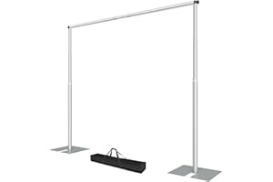 EMART Heavy Duty Backdrop Stand,Adjustable Back Pipe and Drop Stand with Metal Steel Base, Adjustable Photography Backdrop St