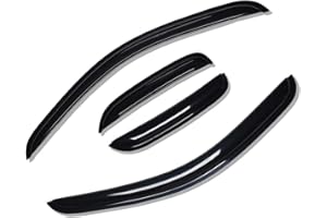 Lightronic WV94040 Outside-Mount Window Vent Deflector Visor Rain Guard, Dark Smoke 4-Pieces Set for 2007-2013 Silverado & Sierra 1500, 2007-2014 Silverado & Sierra 2500 HD/3500 HD with Extended Cab