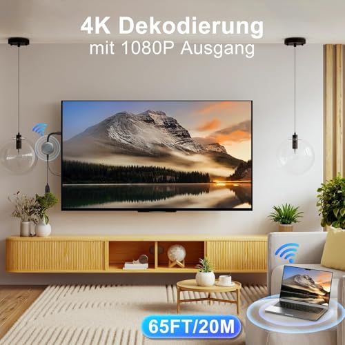 Wireless HDMI Display Dongle Adapter, 4K Miracast AirPlay Receiver for iPhone, iPad, Android, Laptop, PC to HDTV/Monitor/Projector, 100FT/30M, Plug & Play, Support DLNA, 2.4G/5G