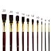 10 Professional Paint Brushes Set Long Handle Synthetic For Oil Acrylic With Roll Up Canvas Holder