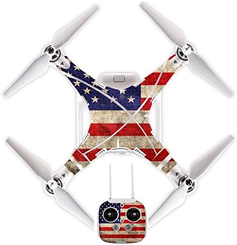 American USA Flag DJI Phantom 3 Professional / Advanced / 4K Pro Vinyl Skin Wrap Decal Sticker Radio Battery Tablet Holder Quadcopter
