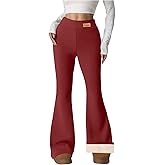 Sdwingk Fleece Lined Leggings Women Thermal Warm High Waist Leggings Tummy Control Pants Workout Soft Yoga Pants with Pockets
