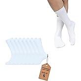 PRATEE Dress Socks for Men Cotton Blend Cushioned Dress Socks Soft Solid Mid-Calf Running Socks