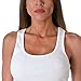 Sofra Women's Tank Top Cotton Ribbed White Medium