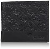 Guess Men's Leather Slim Bifold Wallet, Black, One Size