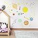 treepenguin Solar System Space Wall Decals for Kids Rooms – Large Planets and Stars Stickers for Bedroom Playroom and Nursery – Educational Wall Decor for Boys and Girls