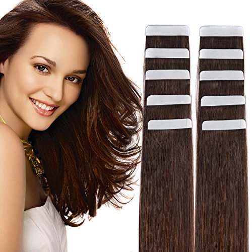 14" tape in hair extensions remy human hair seamle…