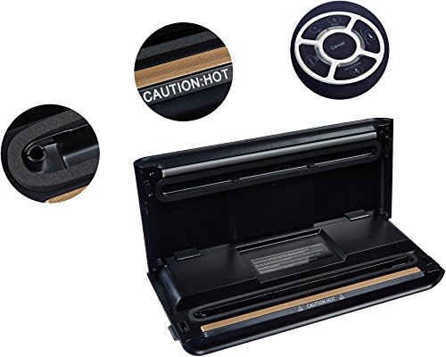 Amazon Basics - Vakuumierer, 30 cm Naht + 10 Vakuumierbeutel, Schwarz & 22 cm x 500 cm, 2 Rollen für Vakuumierer – Bild 4