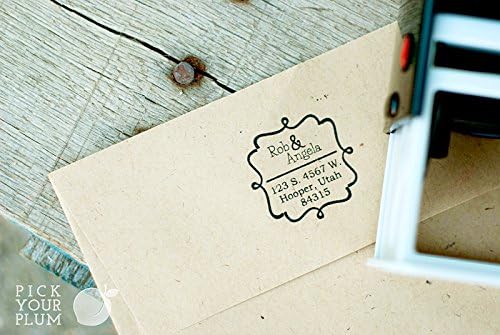 Personalized Self-inking Holiday Address Stamps (Rob And Angela), Personalized Name and Mailing Label, Custom Rubber Stamp Self Inking, Personalized Return Address Labels, Customized Address Stamp