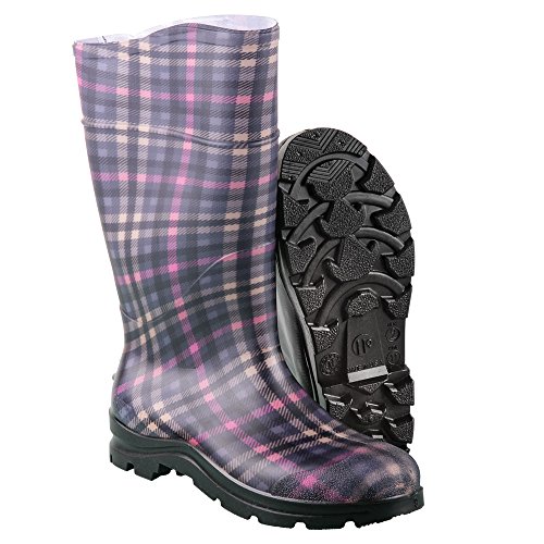 women's plaid rain boots