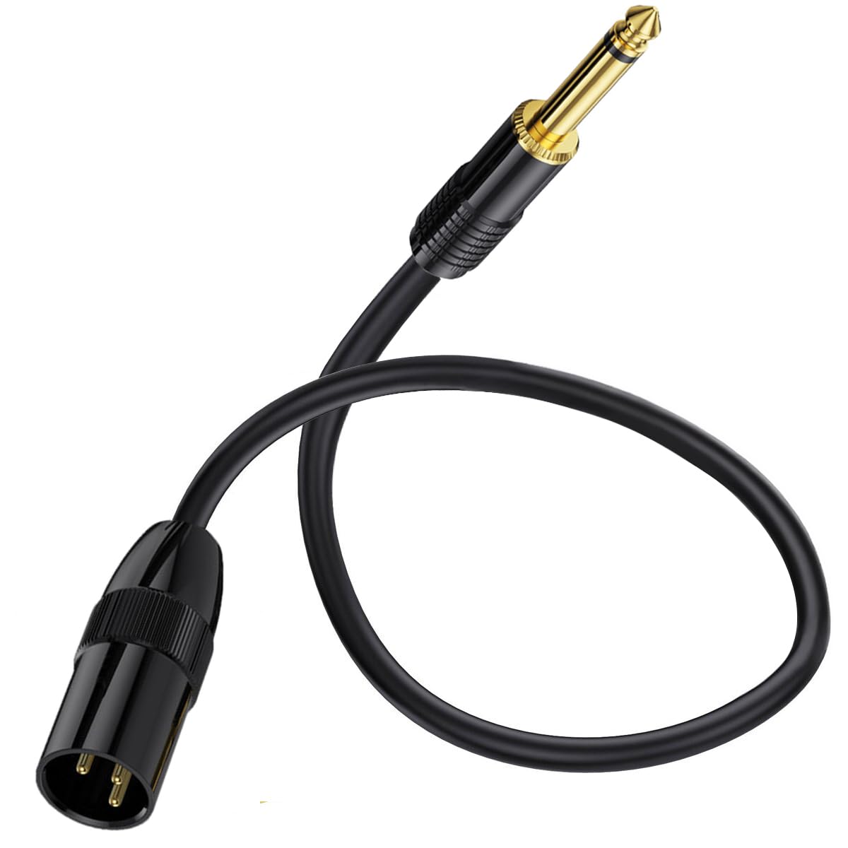 HTGuoji Unbalanced XLR to 6.35mm Cable, 6.35mm(1/4" inch) TS Mono to XLR Male Plug Audio Connector, 3Pin XLR Male to Jack 6.35 Mono Cable for Amplifiers, Instruments etc (50 cm)