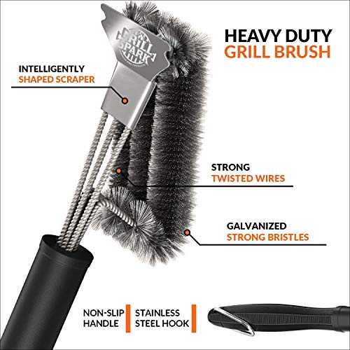 BBQ Grill Brush and Scraper 18" Stainless Steel Cleaning Brush Accessories Best for er
