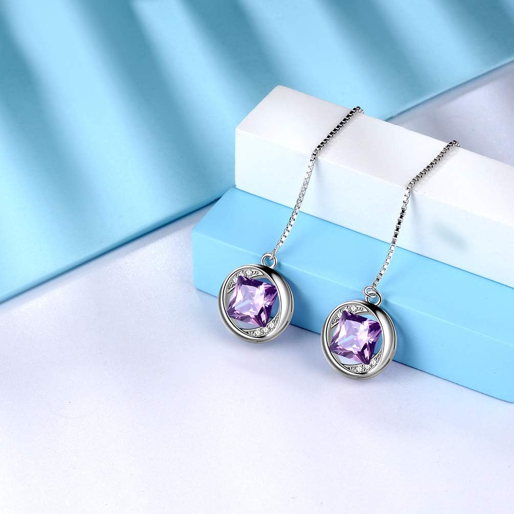 Besilver Valentine Gift Birthstone Jewelry Women Girl 925 Sterling Silver Solitaire Birthstone Necklace Earrings Set Elegant Birthday Jewelry Gift Jewellery Women Clinicadelpieaitanalopez Com