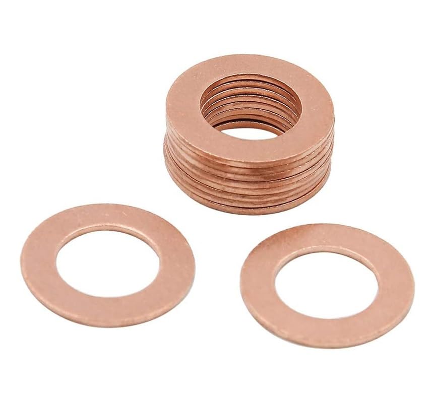 20pcs Car Copper Crush Washers Flat Sealing Gaskets Plate Rings M12 x 20mm x 1mm