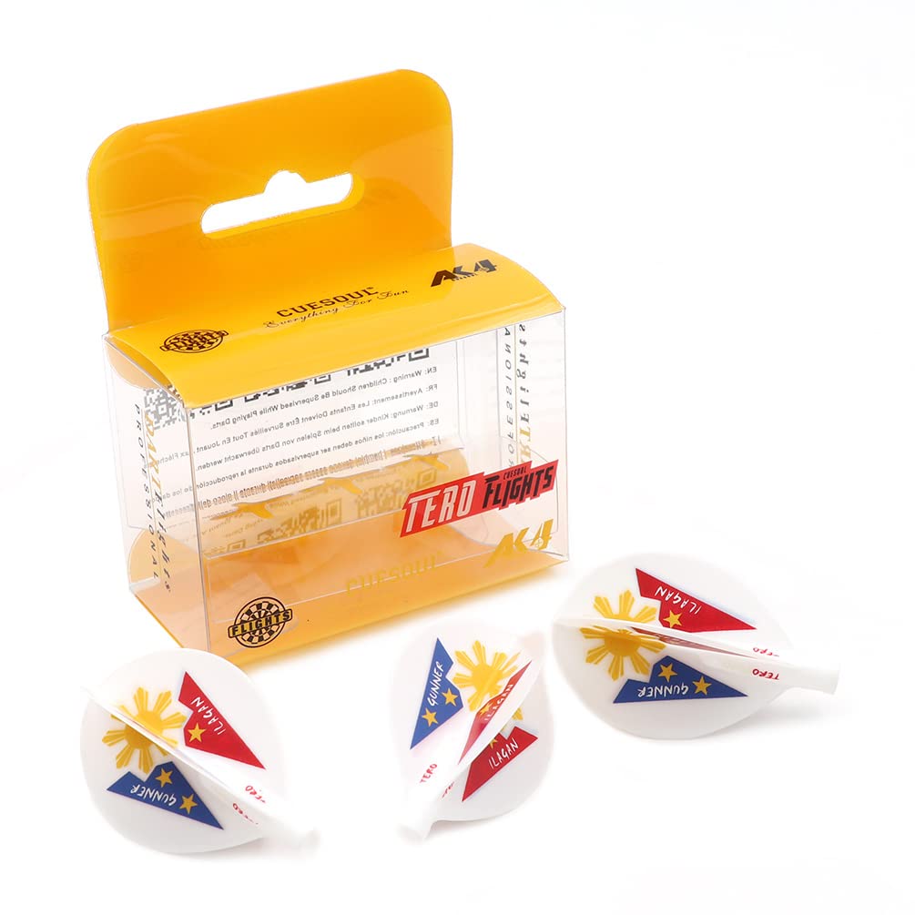 CUESOUL TERO AK4 Dart Flights TearDrop Shape with attractive pattern, Set of 3 pcs