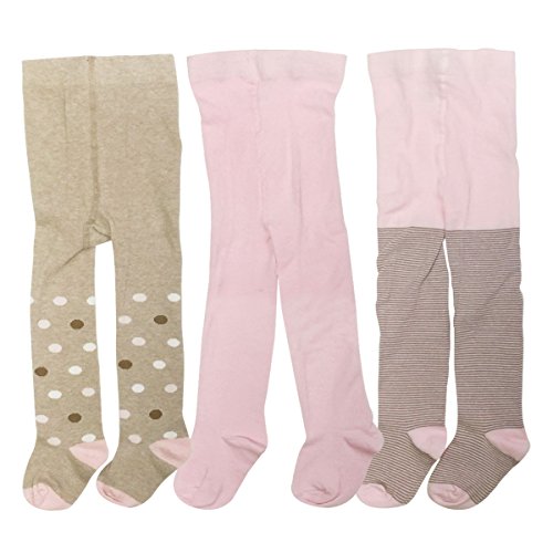 Wrapables Party Time Cotton Tights for Girls (Set of 3), 3-4 Years