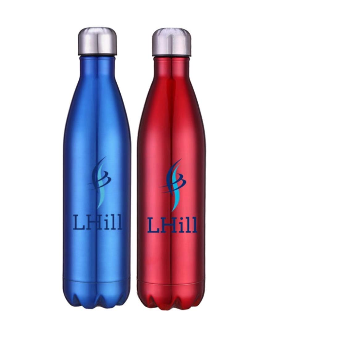 LHill Stainless Steel 12 Hours Hot 24 Hours Cold Double-Walled Vacuum Insulated Travel Camping Sports Work Office Gym School Outdoor Hiking Drinks Flask Water Bottle - 750ml (Red)