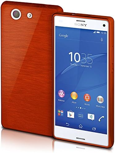 moex Sony Xperia Z3 Compact | Brushed Steel Pattern Phone Case Premium Shockproof Silicone Case - Red