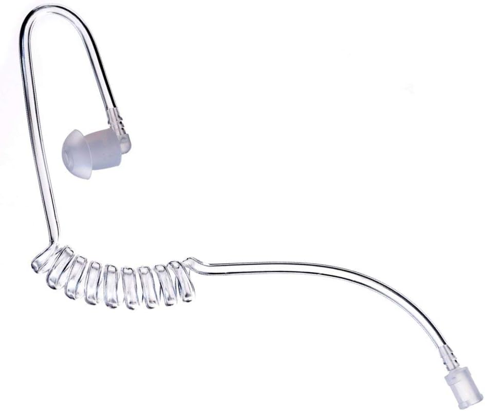 Replacement Clear Coiled Acoustic Tube for Two-Way Radio Surveillance and Listen Only Earpieces by TCG