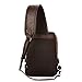 SDIYABOLO Small Black Sling Crossbody Backpack Shoulder Bag for Men Women Vintage PU Leather Sling Backpack Cycling