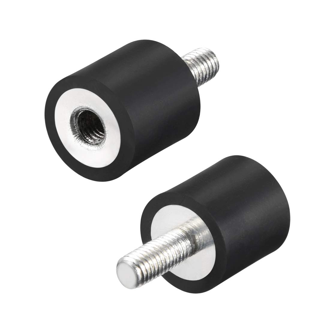 sourcing map M5x12mm Male Female Rubber Mounts, Shock Absorber, for Motor Generator Compressor Garage Reverse Osmosis Pump Impact Air Generator Car Bobbins, D15mmxH15mm 2pcs